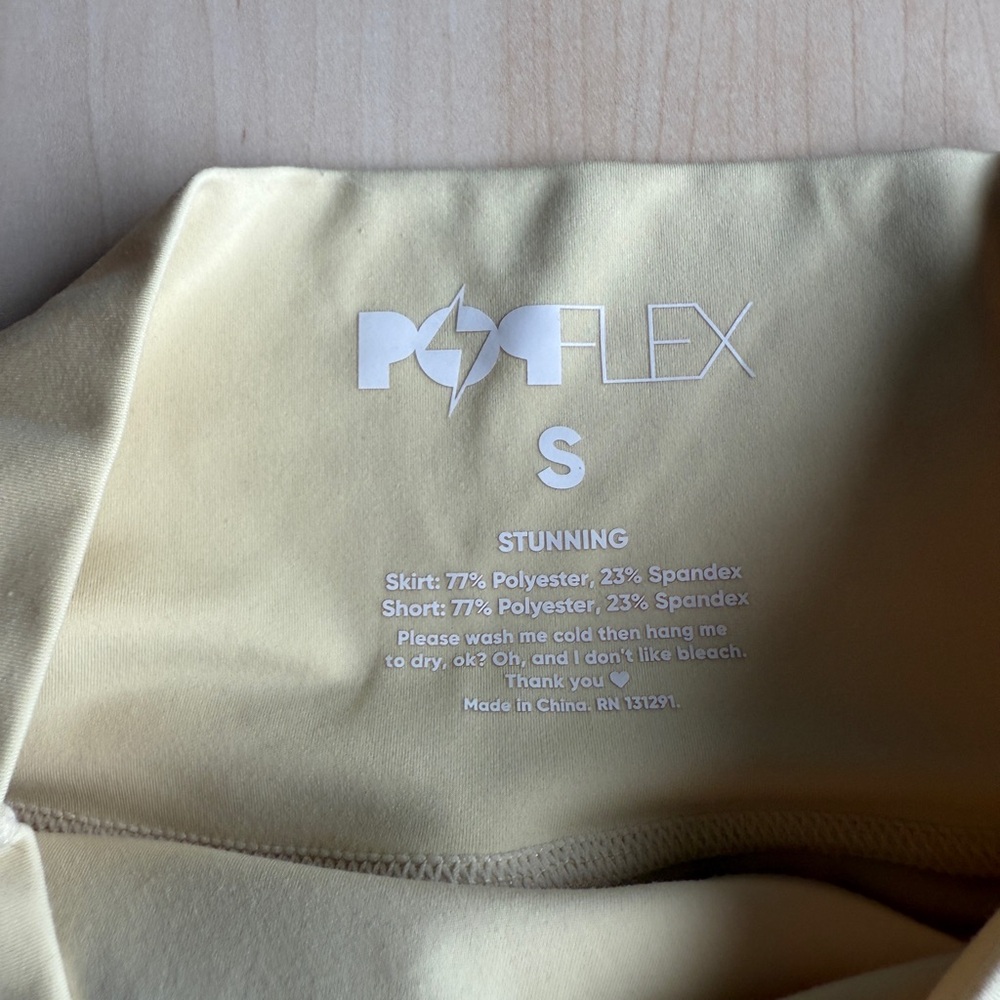POPFlex Twirl Skort - Buttercream Yellow Size Small Flex EUC - Picture 6 of 8
